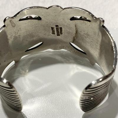Signed Sterling Silver Bracelet & Matching Earrings