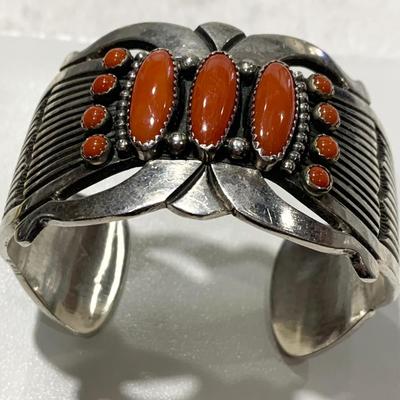 Signed Sterling Silver Bracelet & Matching Earrings