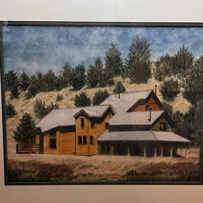 Signed Modern Ranch Home Painting (DR-RG)