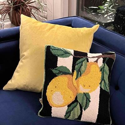 Pair of Lemon Wool Hook Cushion Pillows
