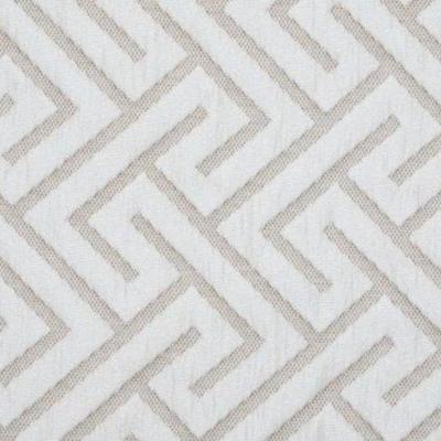 Set of 3 High Quality Custom Window Roman Shades with Beads, Beige and White Geometric Pattern