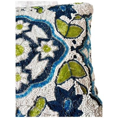 Chic Geometric Motif Beaded Decorative Accent Throw Pillow