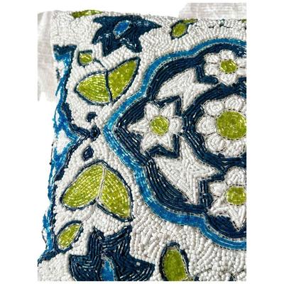 Chic Geometric Motif Beaded Decorative Accent Throw Pillow