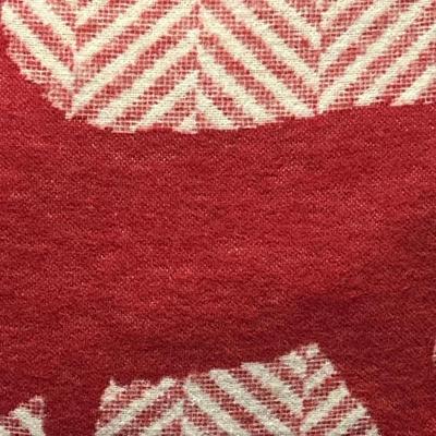 David Fussenger Luxury Austrian Decorative Accent Throw Pillow, Holiday Red And White Chevron Deer 