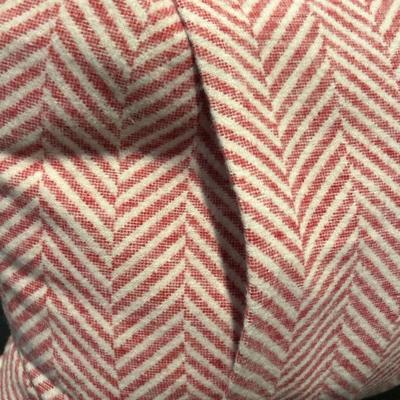 David Fussenger Luxury Austrian Decorative Accent Throw Pillow, Holiday Red And White Chevron Deer 