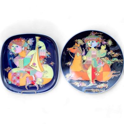 Rosenthal Germany Pair of Gorgeous Colorful Display Plates
