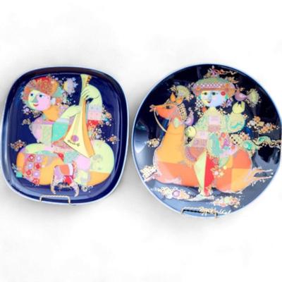 Rosenthal Germany Pair of Gorgeous Colorful Display Plates