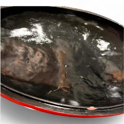 Chinese Cinnabar Lacquer Style Ram Form Oval Box