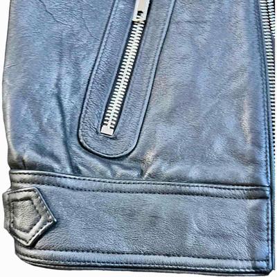 Designer Maje Leather Jacket, Biker Style 