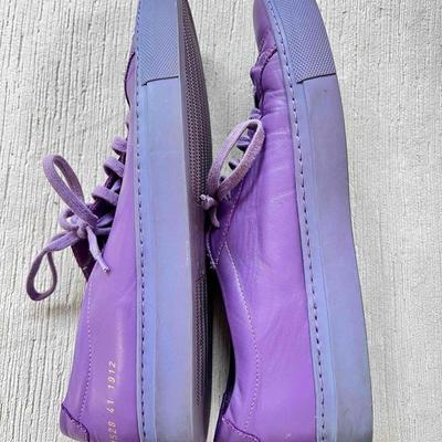 Italian Common Project Men's Luxury Sneakers, Light Blue Leather 