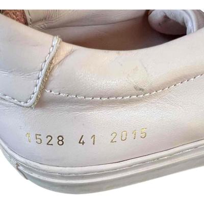 Common Projects Luxury Pair of Leather Sneakers, Beige/Blush, Made in Italy 