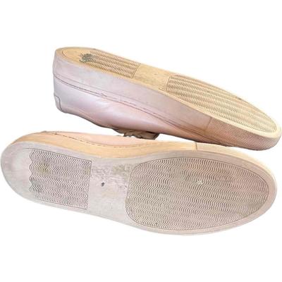 Common Projects Luxury Pair of Leather Sneakers, Beige/Blush, Made in Italy 