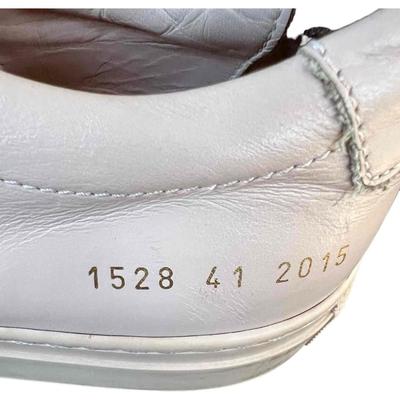 Common Projects Luxury Pair of Leather Sneakers, Beige/Blush, Made in Italy 