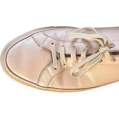 Common Projects Luxury Pair of Leather Sneakers, Beige/Blush, Made in Italy 