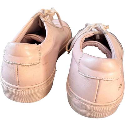 Common Projects Luxury Pair of Leather Sneakers, Beige/Blush, Made in Italy 