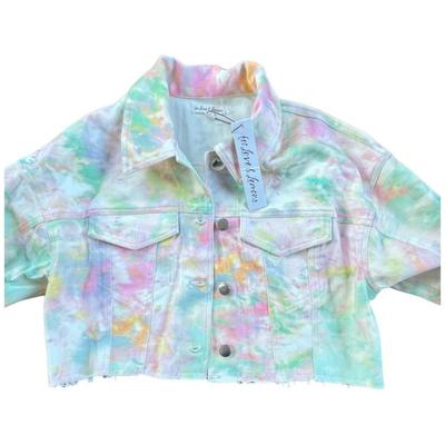 For Love and Lemons Tie Dye Denim Jacket, New with Tags, Size XS
