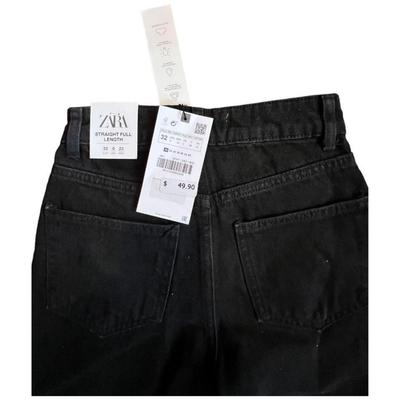 ZARA Black Diamond Studded Jeans, Straight Full Length, New with Tags, Size 32