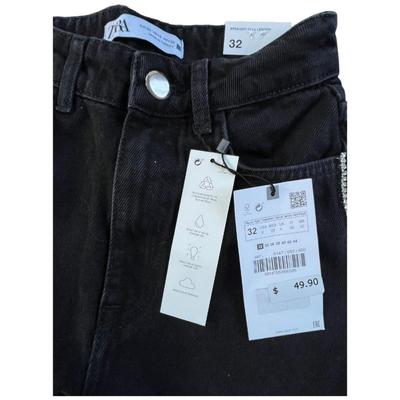 ZARA Black Diamond Studded Jeans, Straight Full Length, New with Tags, Size 32