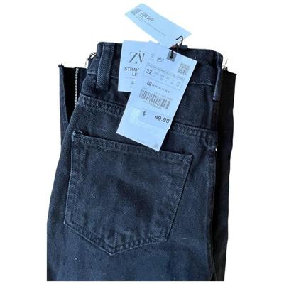 ZARA Black Diamond Studded Jeans, Straight Full Length, New with Tags, Size 32