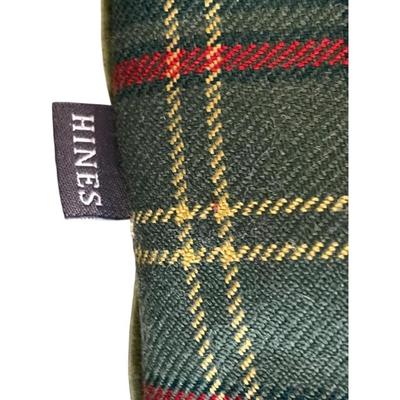 Scottish Stag Red Tartan Cushion with Tartan Sides by Hines of Oxford, Christmas Decor Throw Pillow
