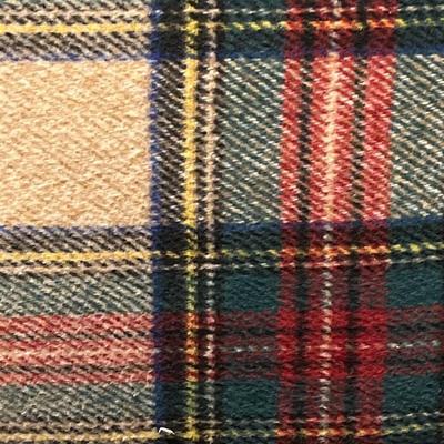 Charles Gellen Luxury Irish Wool Decorative Accent Pillow, Red, Green Plaid, Christmas Decorative Pillow