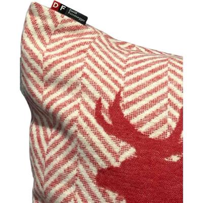 David Fussenger Luxury Austrian Decorative Accent Throw Pillow, Holiday Red And White Chevron Deer 
