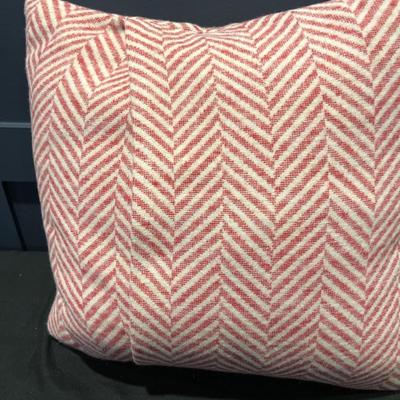David Fussenger Luxury Austrian Decorative Accent Throw Pillow, Holiday Red And White Chevron Deer 
