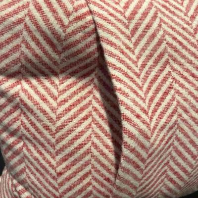 David Fussenger Luxury Austrian Decorative Accent Throw Pillow, Holiday Red And White Chevron Deer 