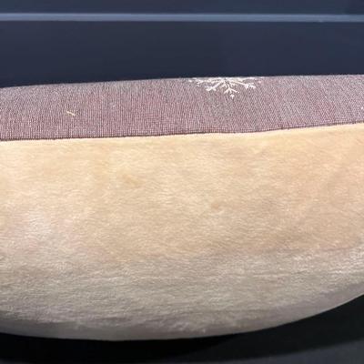 Luxury Tapestry Lumbar Pillow by Rolande Du Dreuilh French Designer -  Nude Reindeer Motif, Christmas Decorative Pillow