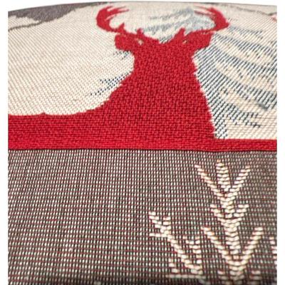 Luxury Tapestry Lumbar Pillow by Rolande Du Dreuilh French Designer -  Nude Reindeer Motif, Christmas Decorative Pillow