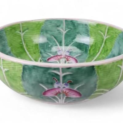 Hand-Painted Chinese Bok Choy Cabbage Leaf Ceramic Sink Bowl, Wash Basin, Jingdezhen Porcelain