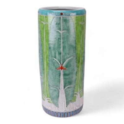 Chinese Hand-Painted Cabbage Bok Choy Ceramic Umbrella Stand/Holder, Jingdezhen Porcelain