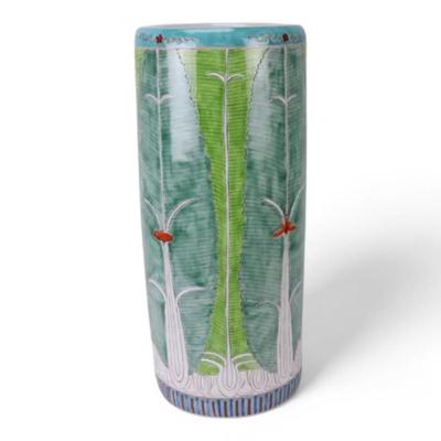 Chinese Hand-Painted Cabbage Bok Choy Ceramic Umbrella Stand/Holder, Jingdezhen Porcelain