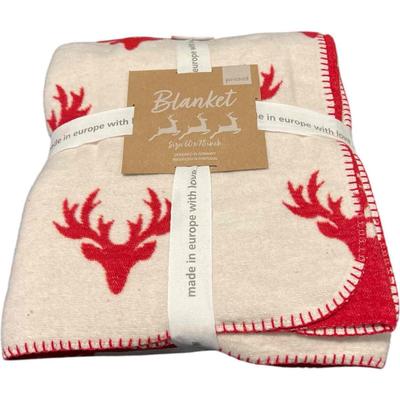 Throw Blanket Reindeer design by PAD, Christmas Decorative Blanket