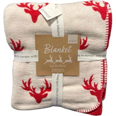 Throw Blanket Reindeer design by PAD, Christmas Decorative Blanket