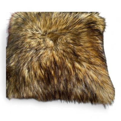 Luxury Cotton Tapestry Pillow with Faux Fur Back by Hines of Oxford -  Stag Green Plaid, Christmas Decorative Throw Pillow