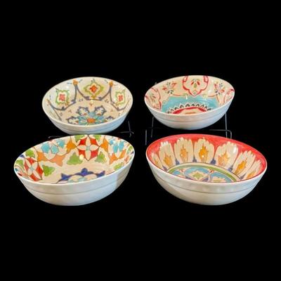 Iznik Williams Sonoma Melamine Large Dip Bowls Dinnerware, Set of 4, New
