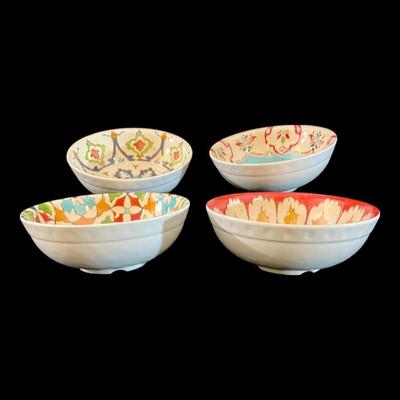 Iznik Williams Sonoma Melamine Large Dip Bowls Dinnerware, Set of 4, New