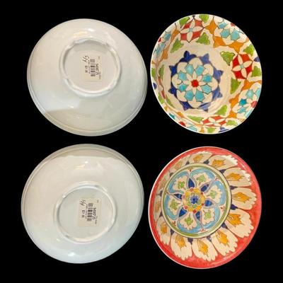 Iznik Williams Sonoma Melamine Large Dip Bowls Dinnerware, Set of 4, New