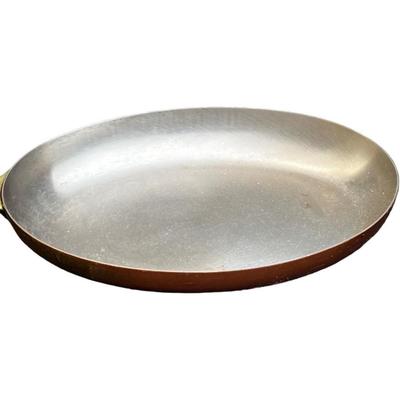 Vintage Copper Oval Pan with Brass Handle