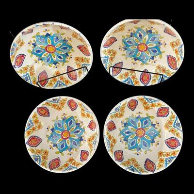 Iznik Williams Sonoma Melamine Soup/Salad Bowls Dinnerware, Set of 4, New