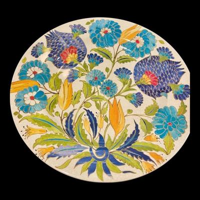 Williams Sonoma Iznik Tile "Blue & Green Floral" Melamine Dinner Plates Dinnerware, Set of 4, New