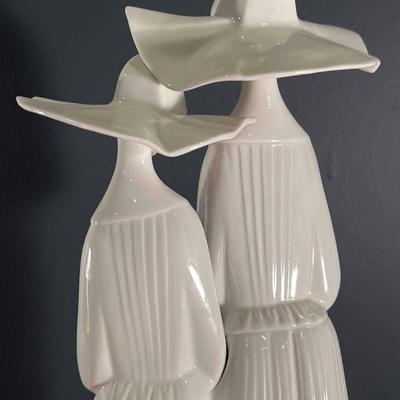 Lladro Flying Nuns Figure - White Gloss Porcelain 