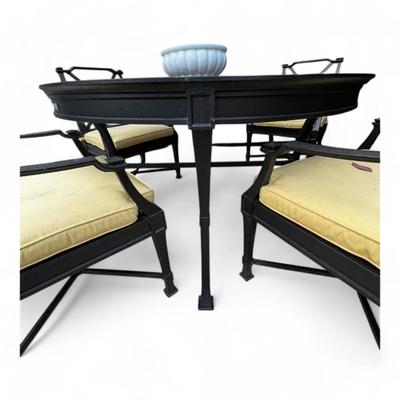 Restoration Hardware Outdoor Aluminum Dining Table and Chairs, Antibes Collection