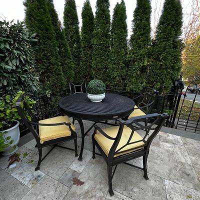 Restoration Hardware Outdoor Aluminum Dining Table and Chairs, Antibes Collection