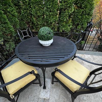 Restoration Hardware Outdoor Aluminum Dining Table and Chairs, Antibes Collection