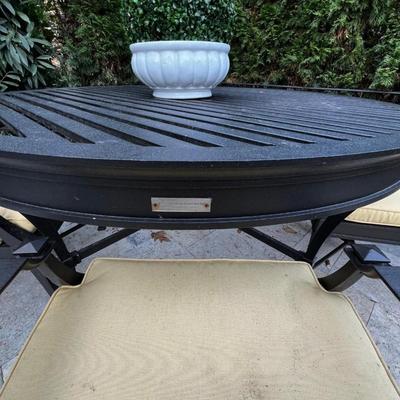 Restoration Hardware Outdoor Aluminum Dining Table and Chairs, Antibes Collection