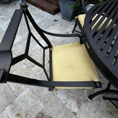 Restoration Hardware Outdoor Aluminum Dining Table and Chairs, Antibes Collection