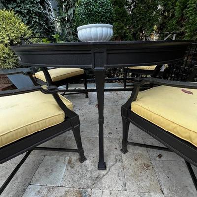 Restoration Hardware Outdoor Aluminum Dining Table and Chairs, Antibes Collection