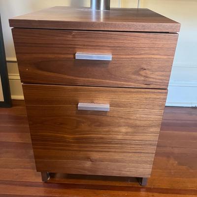 Wood & Metal Desk With Attached File Cabinet (UO-MG)
